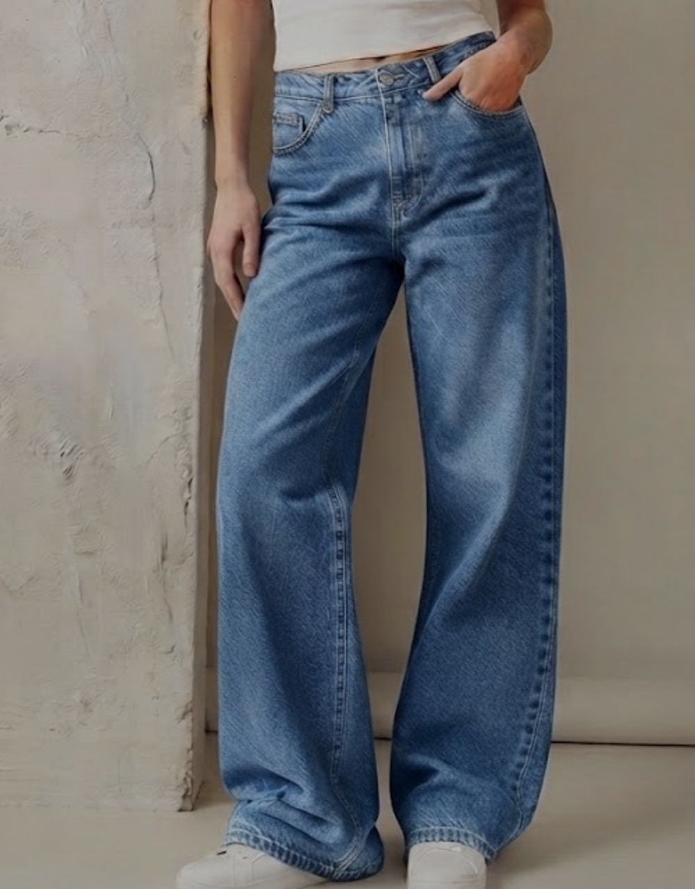 PacSun Womens Light Wash Blue Denim Wide Leg Baggy Jeans 27 Waist Y2K Skater